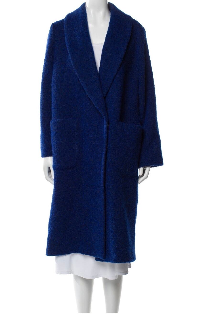 Sezane wool faux fur coat.